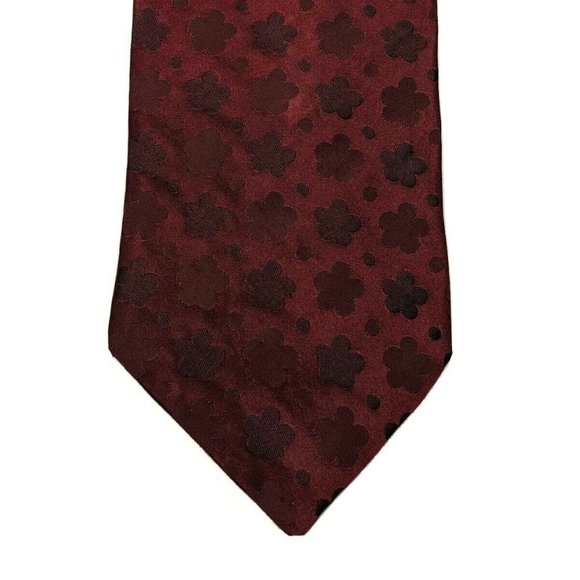Dkny Other - DKNY Geometric Red Silk Necktie